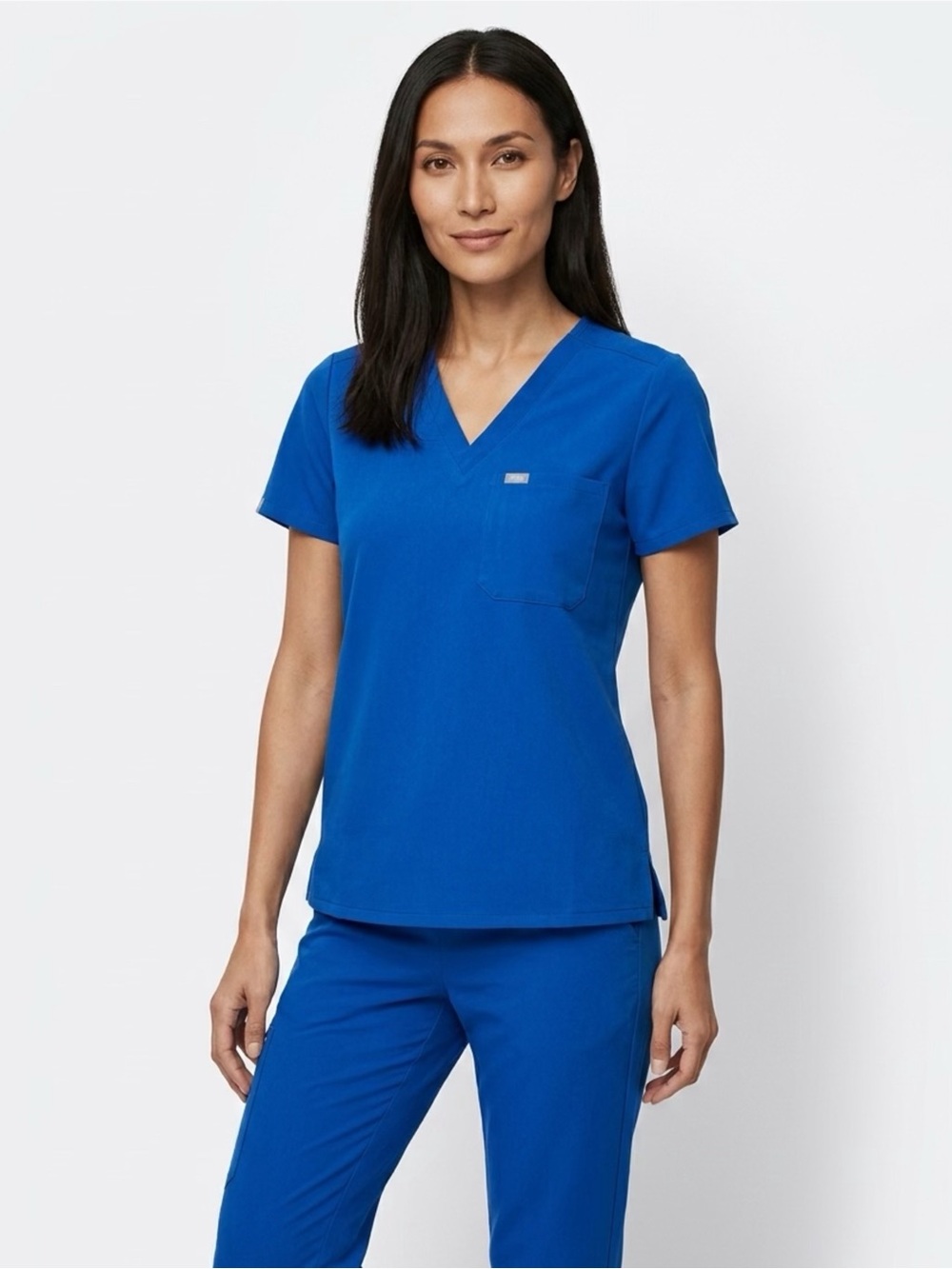 Figs V-Neck Scrub Top in Cobalt Blue
